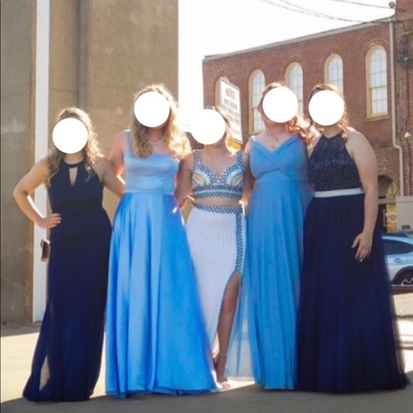 Navy Blue, Sparkly, and Maxi Prom dress. - Picture 3 of 3